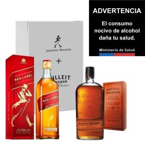 Pack Whysky Bourbon Bulleit + Johnnie Red Label 750cc