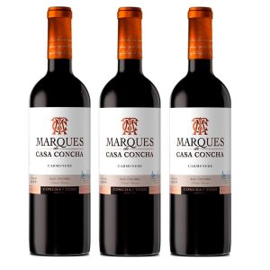 3 vinos Marques de Casa Concha Carmenere 750cc