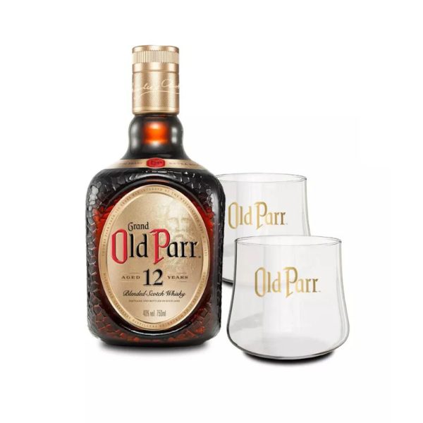 Pack Whisky OLD PARR Botella 750ml + 2 Vasos - Imagen 2