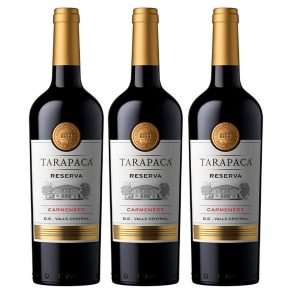3 vinos Tarapacá Reserva Carmenere 750cc